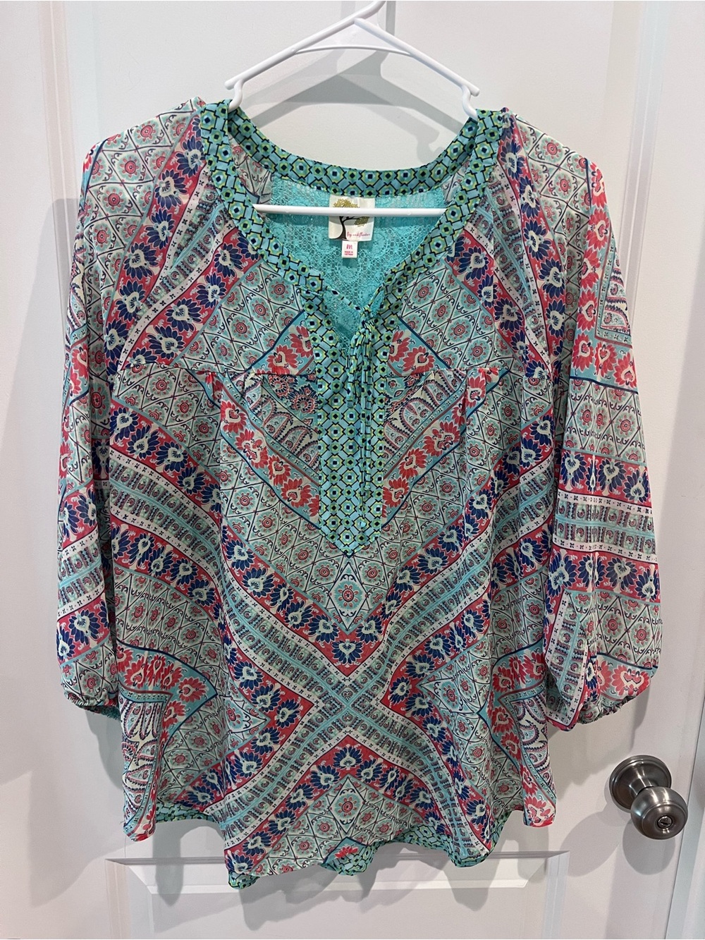 Fig and Flower Boho Printed Top Size Medium